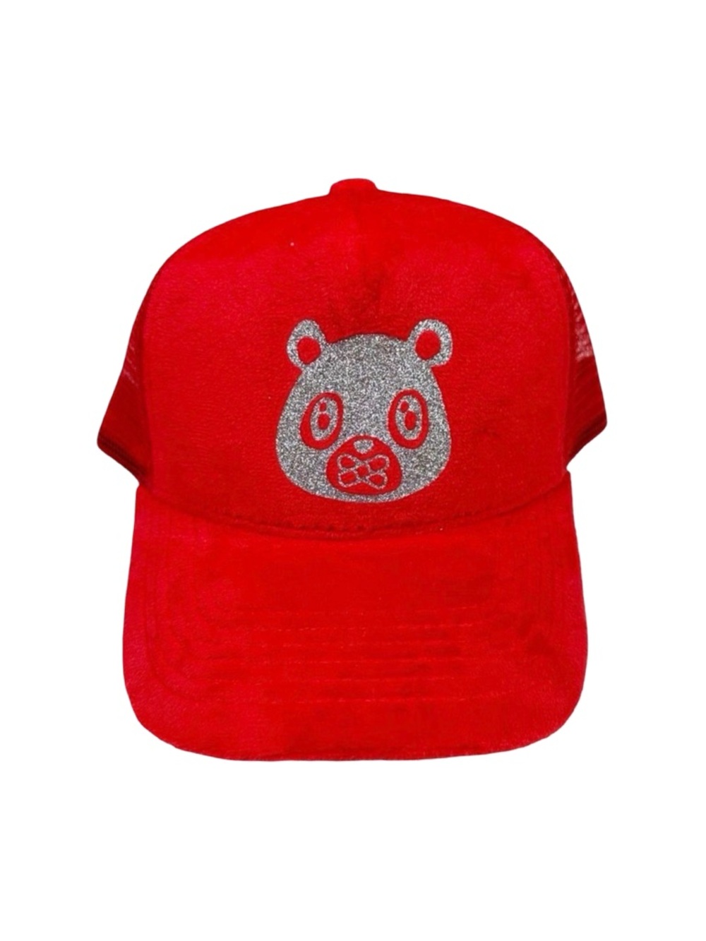OWNYC Red & Silver Bear Family Trucker Hat - One Size